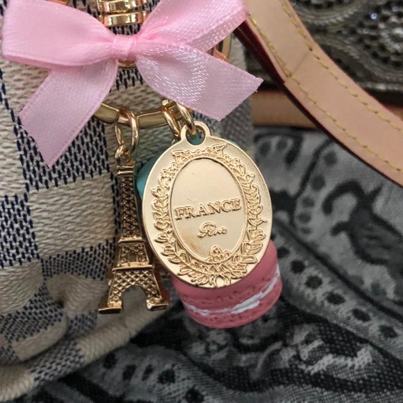 Macaron Purple Yellow Keychain #802 - Picture 4 of 11